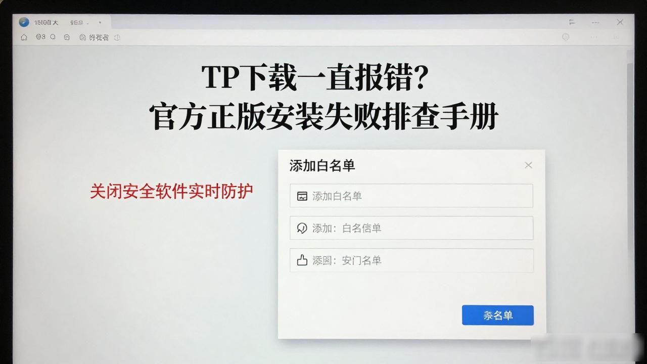 TP下载一直报错？官方正版安装失败排查手册