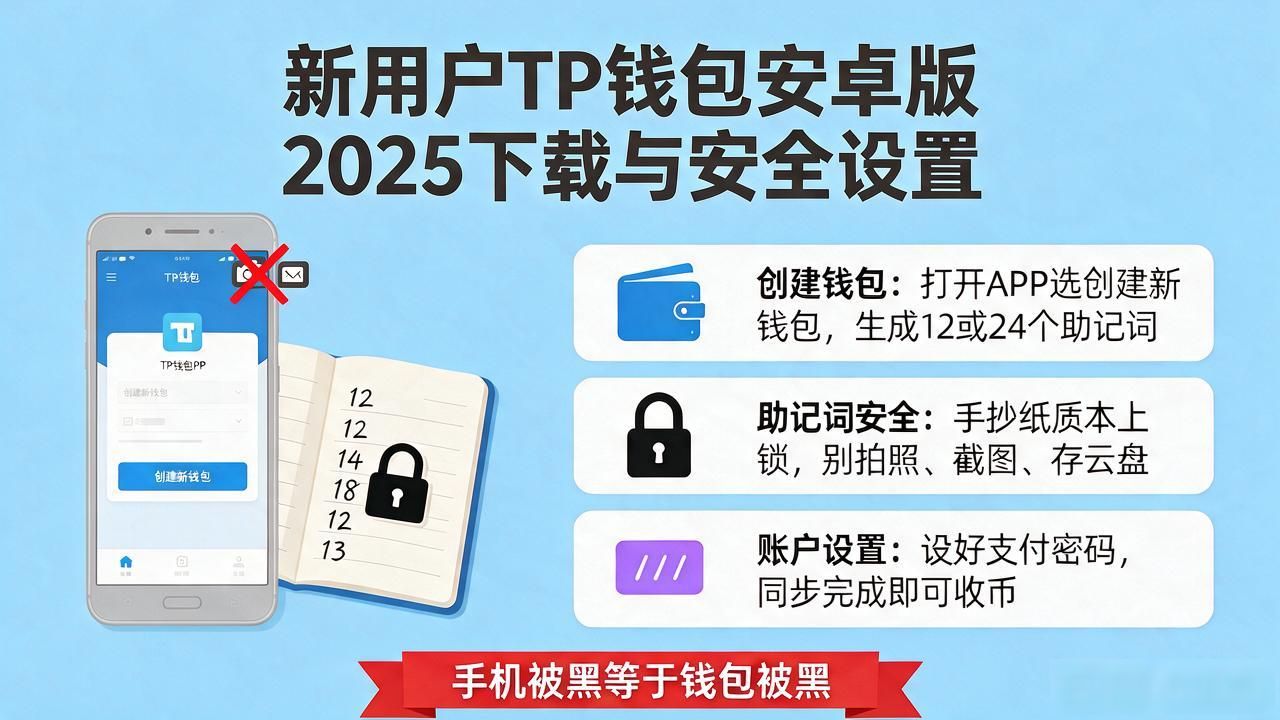 2025年TP钱包安卓版最新下载官网_新用户如何快速下载tp钱包安卓版最新版2025并设置账户安全?_TP钱包创建新钱包助记词安全备份方法
